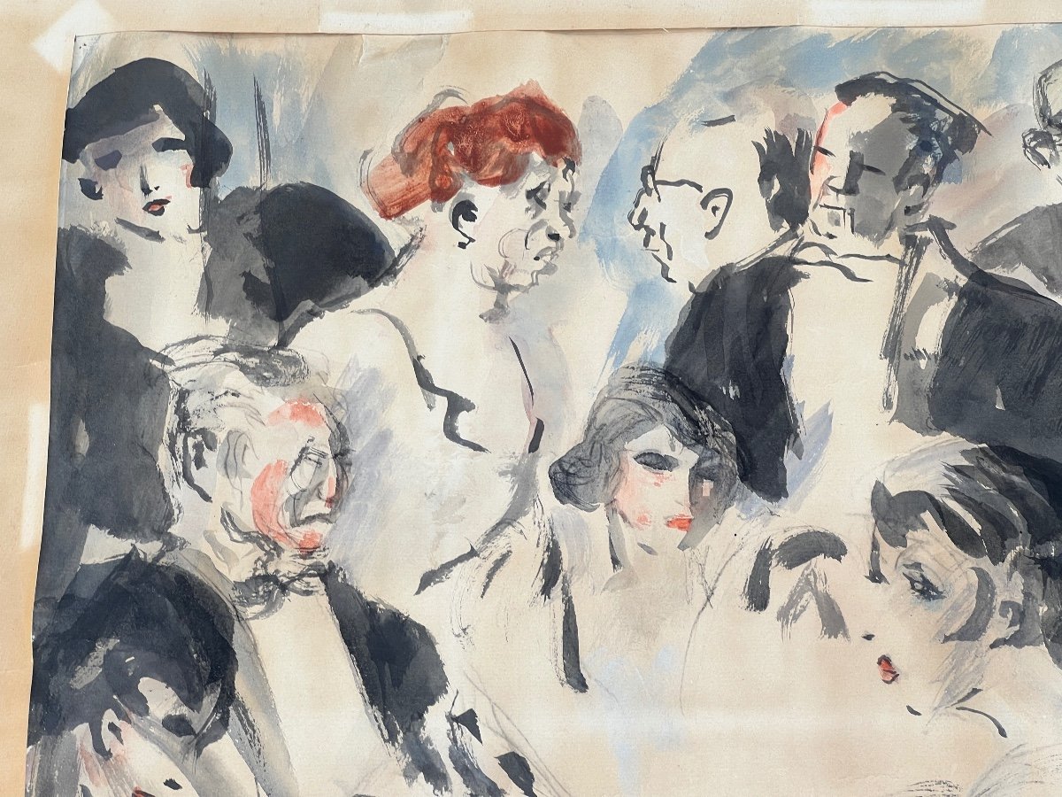 Aquarelle Sur Papier  Cannes Par Laverdet Jean-paul  Circa  1946-photo-2