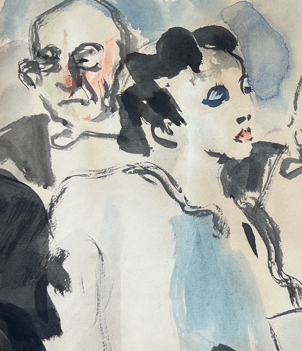 Aquarelle Sur Papier  Cannes Par Laverdet Jean-paul  Circa  1946-photo-4
