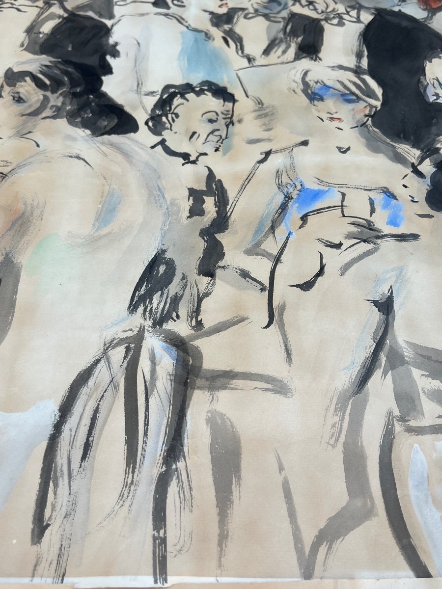 Aquarelle Sur Papier  Cannes Par Laverdet Jean-paul  Circa  1946-photo-5