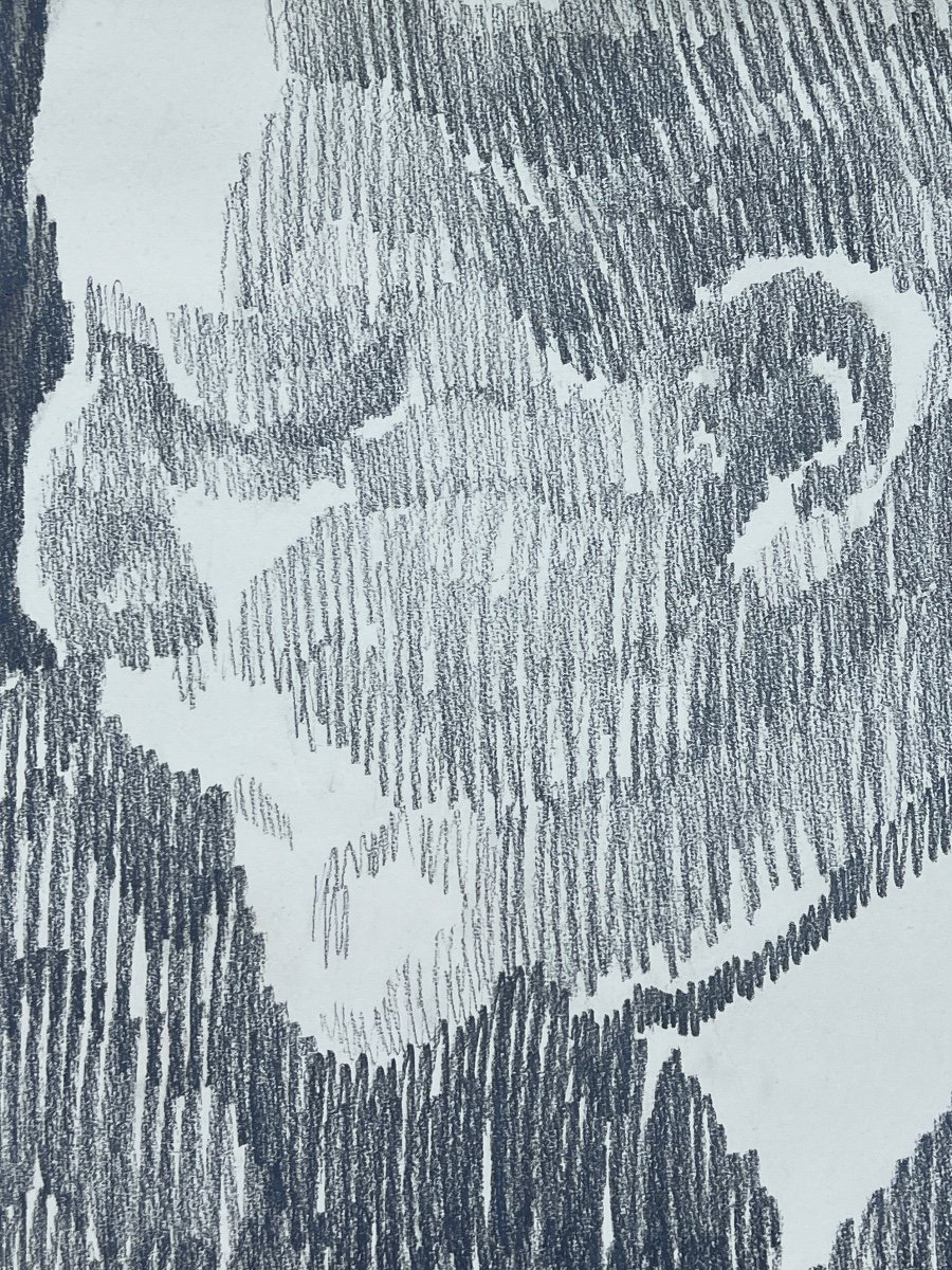Charcoal Drawing Man And His Baby-photo-4