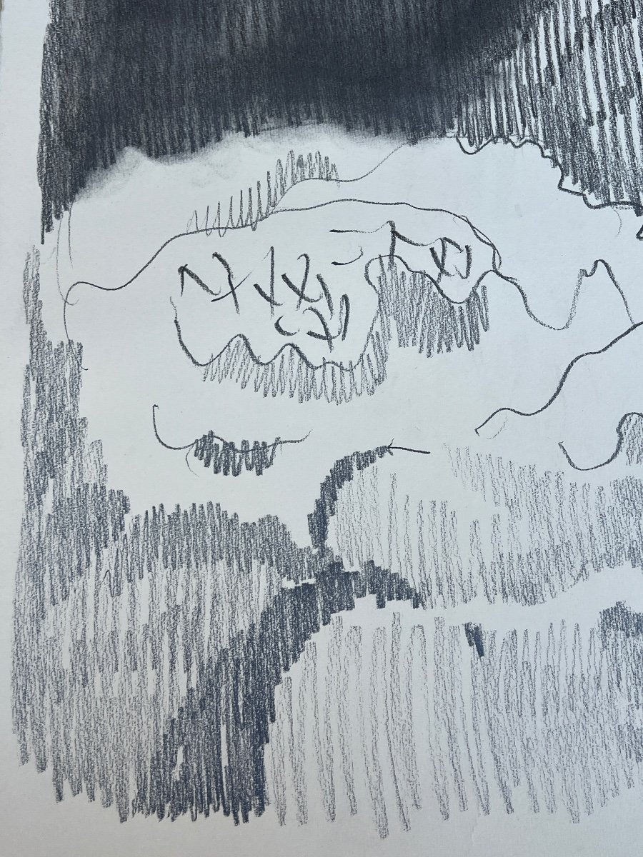 Charcoal Drawing Man And His Baby-photo-1