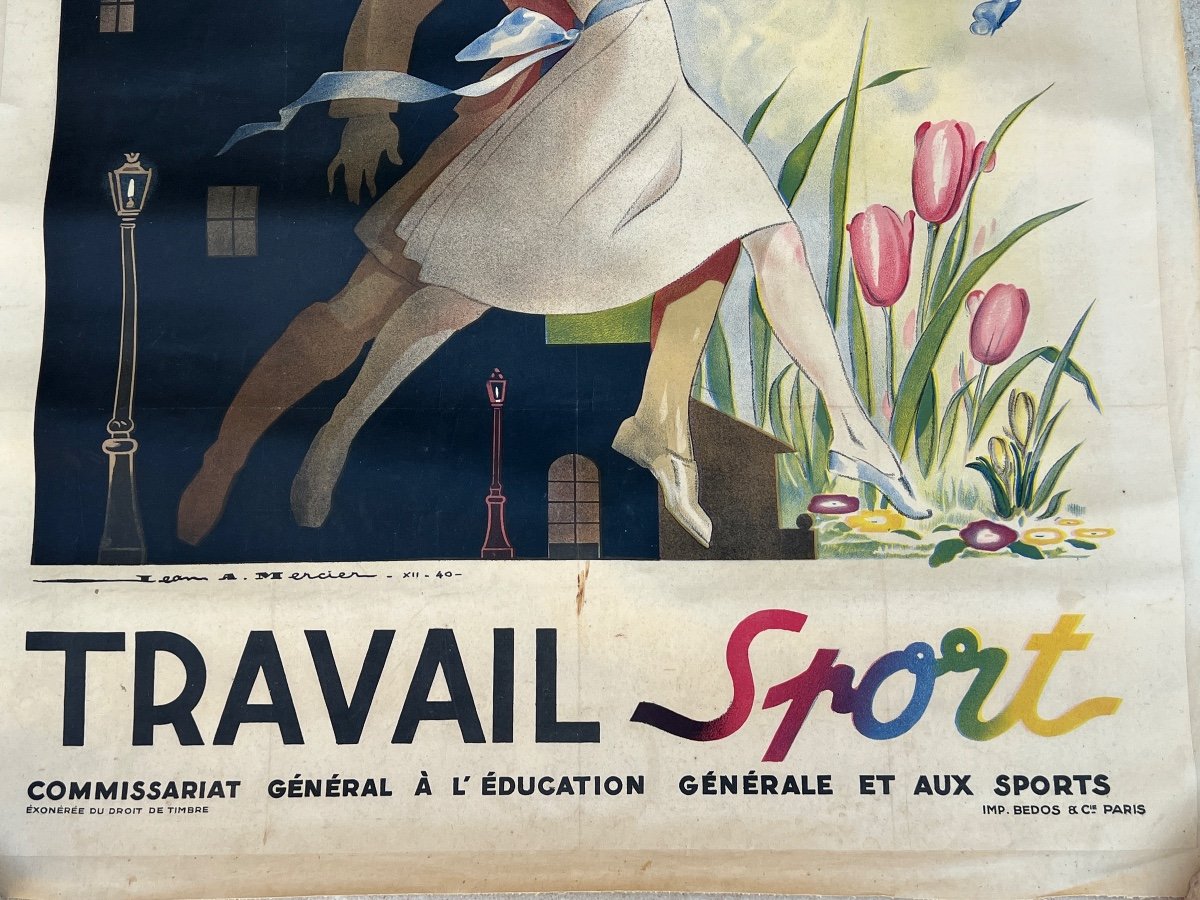 Poster From The Education And Sports Commission 1940. Signed Jean à. Mercier -photo-4