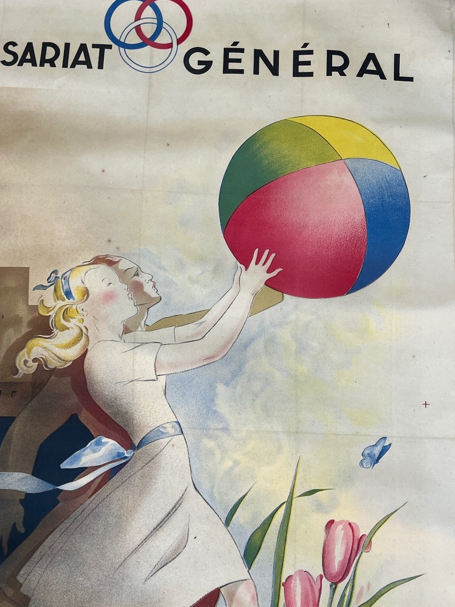Poster From The Education And Sports Commission 1940. Signed Jean à. Mercier -photo-1