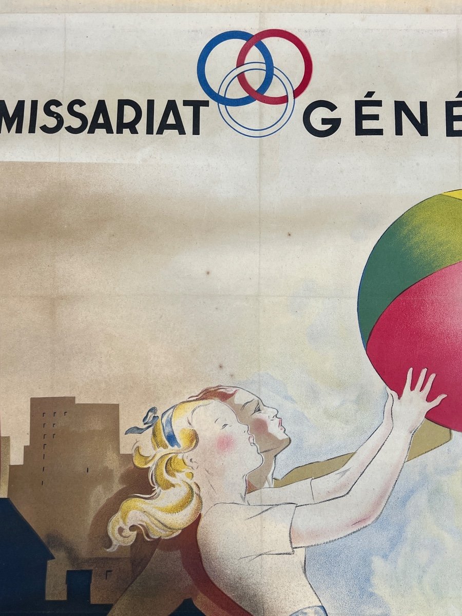 Poster From The Education And Sports Commission 1940. Signed Jean à. Mercier 