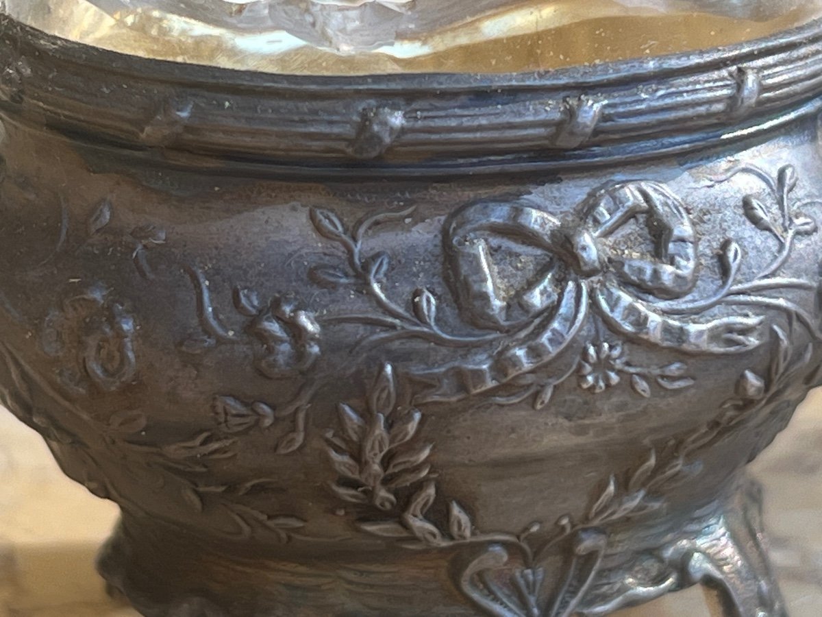 Salière Et Poivrier Argent Et Cristal 19 E Siècle 