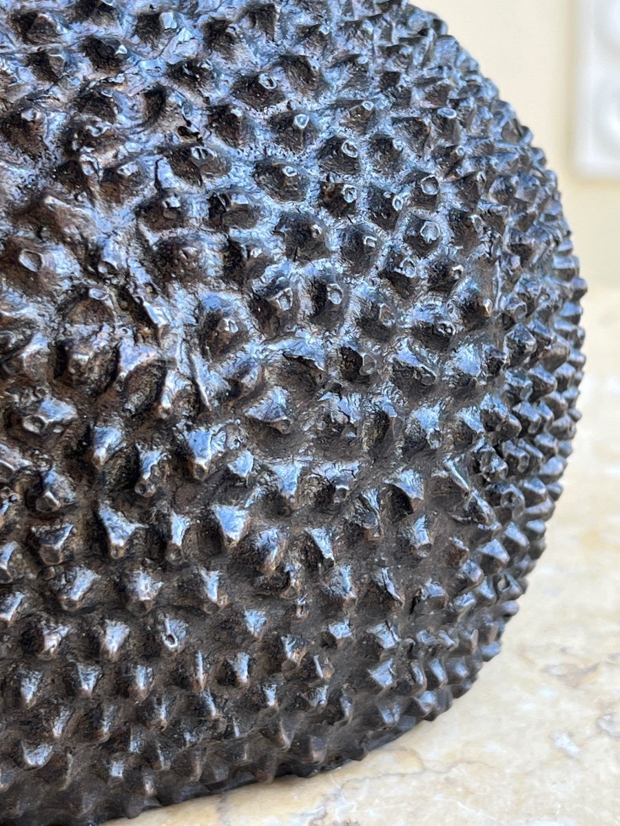 Vase Bronze Forme Fruit Du Jacquier XX Siècle -photo-4
