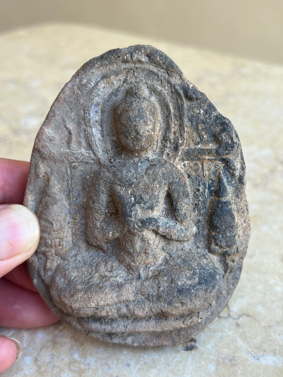 Amulettes En Terre Cuite Boudhistes 16/17 Siècle pagan Birmanie -photo-3