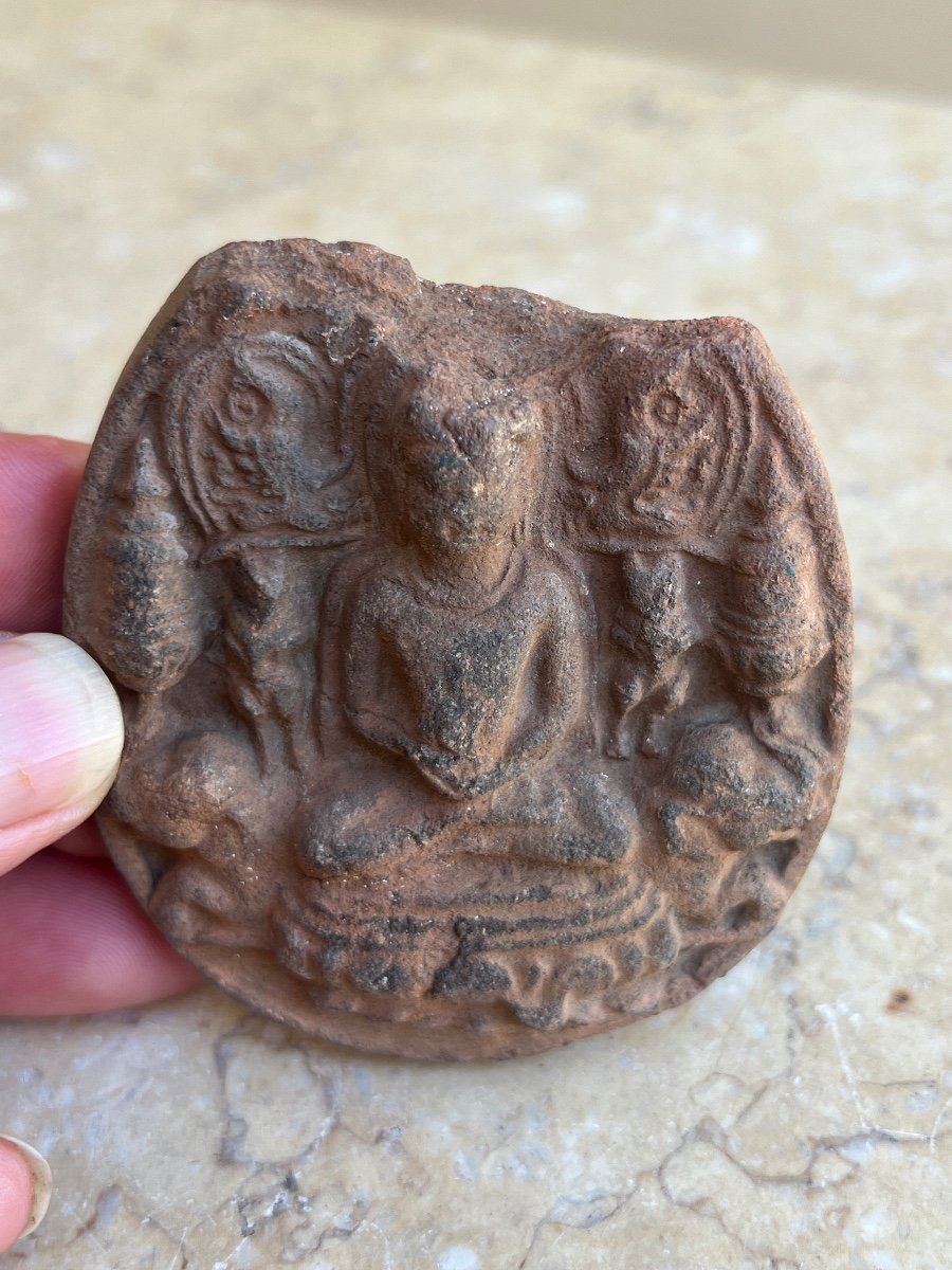 Amulettes En Terre Cuite Boudhistes 16/17 Siècle pagan Birmanie -photo-4