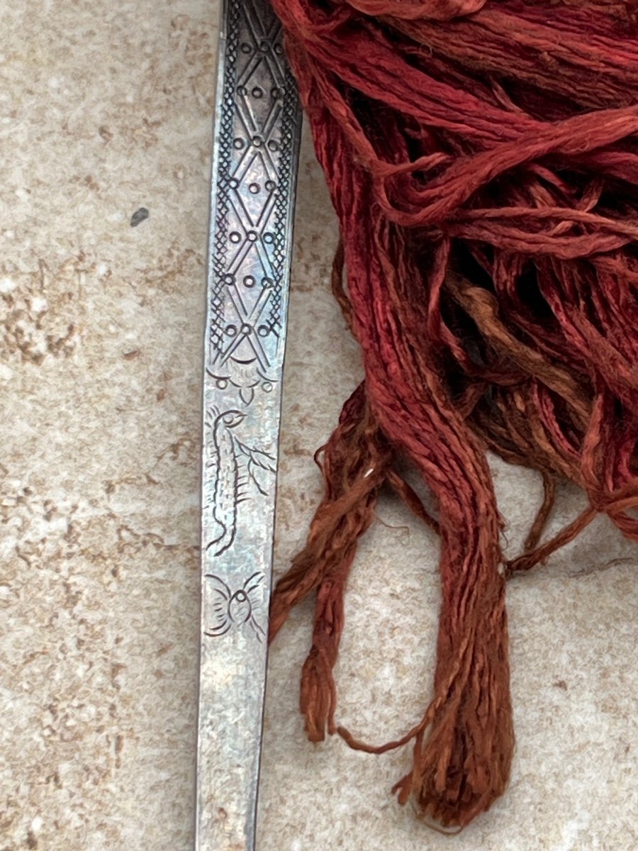 Pair Of Silver And Textile Hairpins From The Mien Ethnic Group, 19th Century, Burma -photo-2