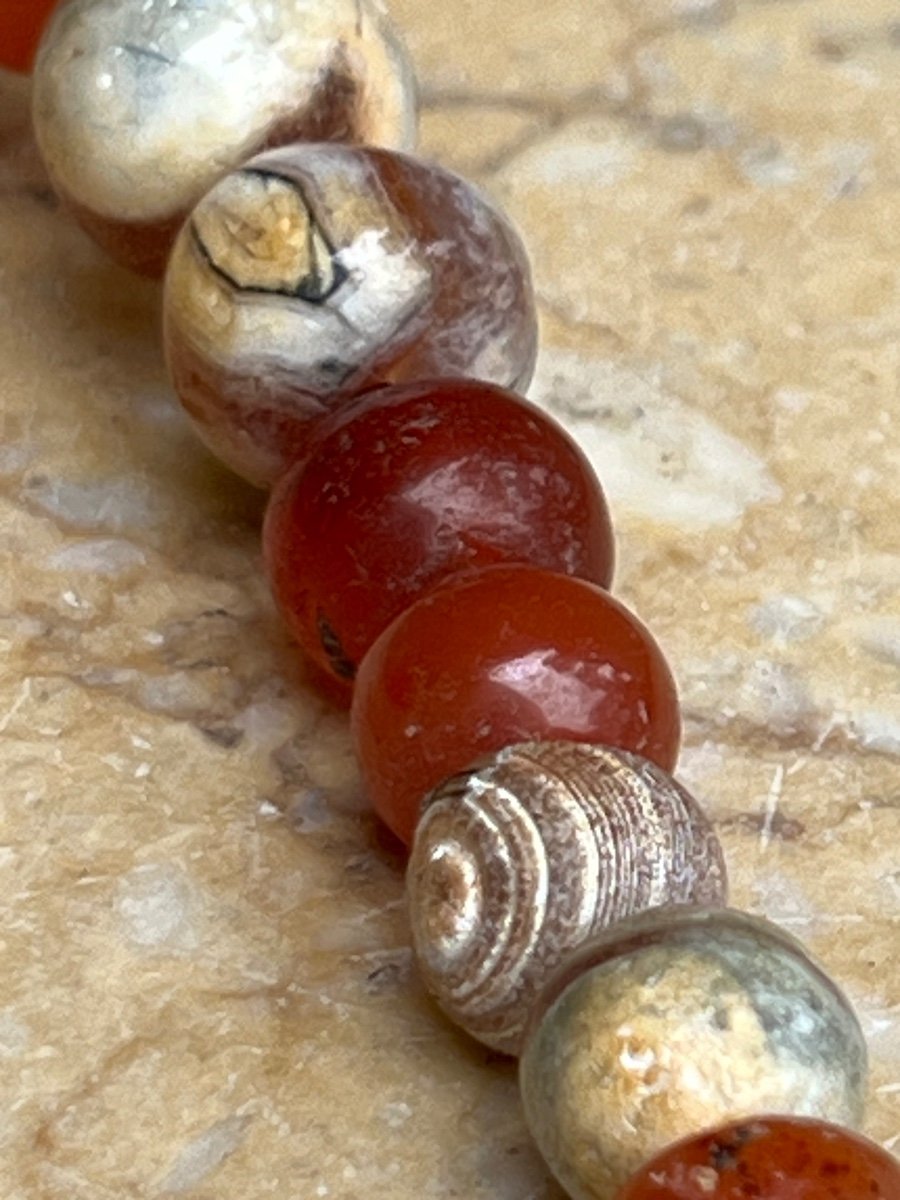 Collier Cornaline Et Jade De Fouille, Fin XIX Siècle Birmanie -photo-4