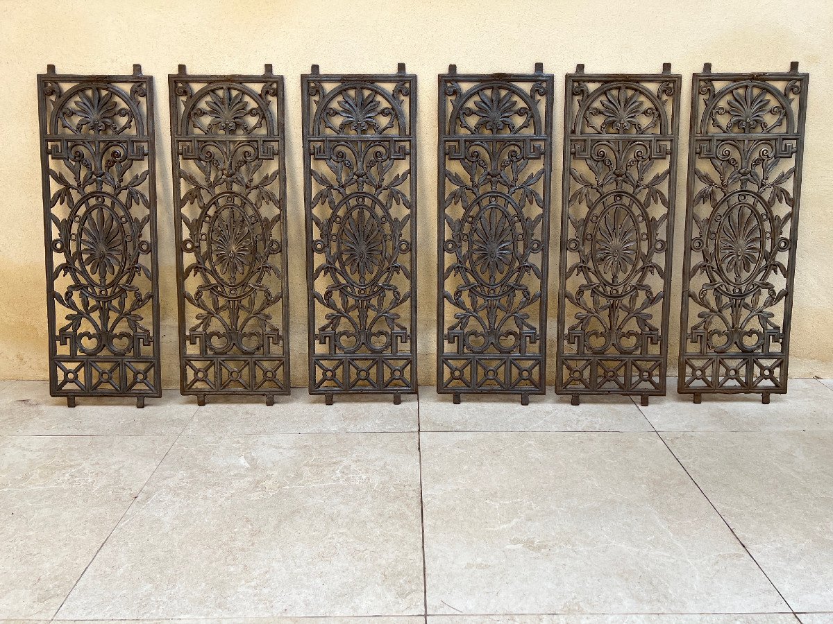 6 Cast Iron Grilles Traveler's Tree Model, English Colonial House, Burma --photo-3