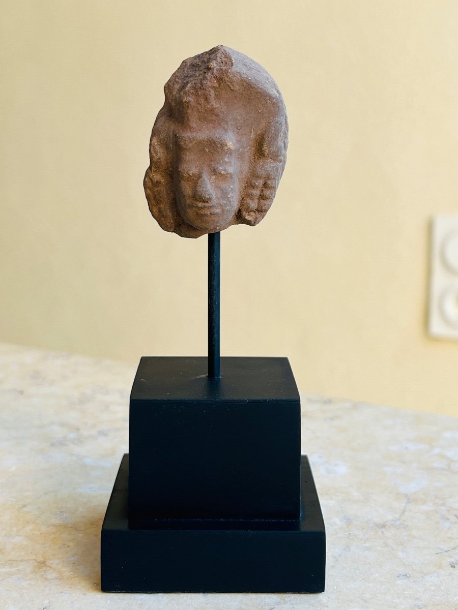 Tete De Femme Terre Cuite Ndonésie , Java Est , Royaume Majapahit , Fin XIII é -photo-1