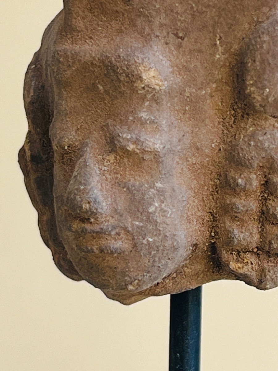 Tete De Femme Terre Cuite Ndonésie , Java Est , Royaume Majapahit , Fin XIII é -photo-3