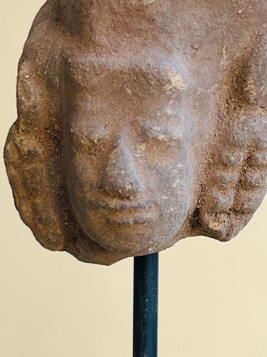 Tete De Femme Terre Cuite Ndonésie , Java Est , Royaume Majapahit , Fin XIII é 