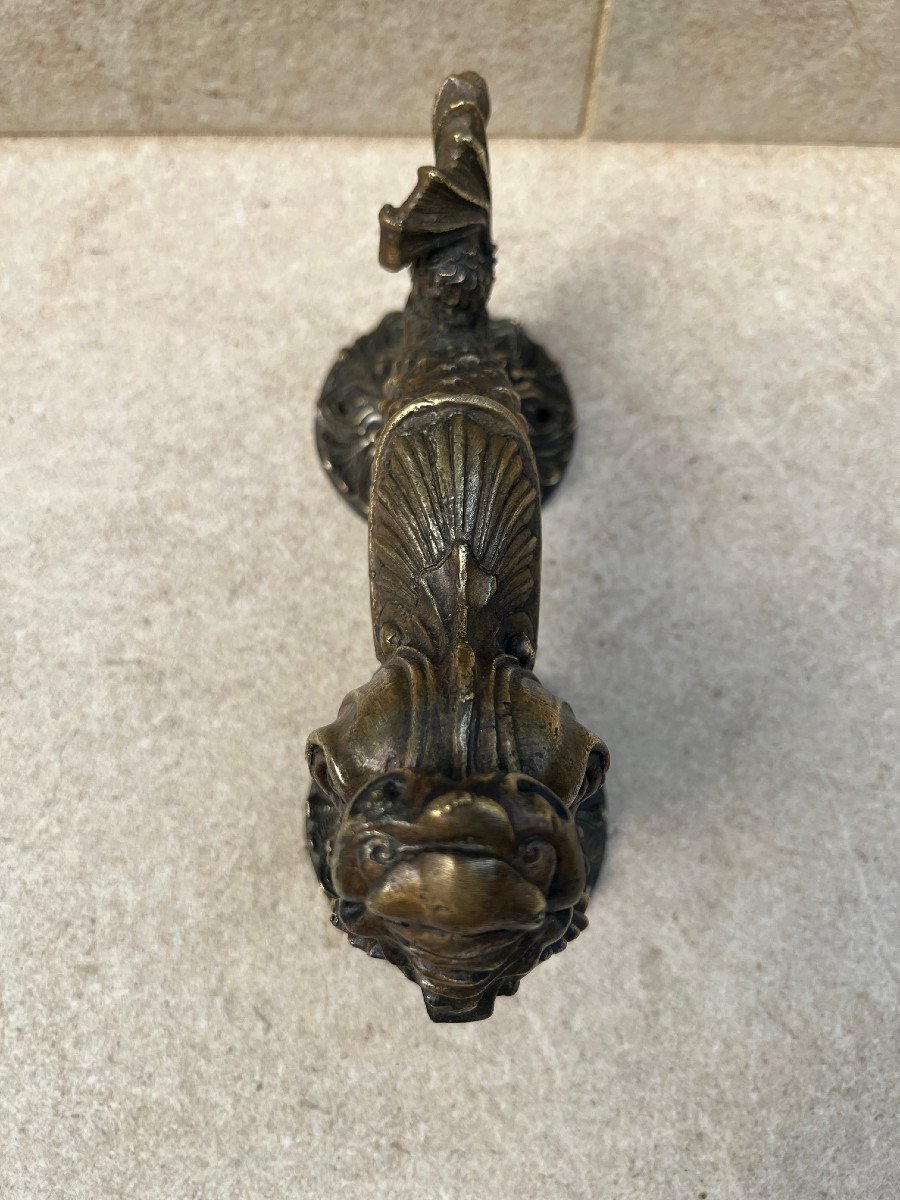 Door Knocker Model Dolphin In Bronze Foundry Mandalay 20th Century -photo-2