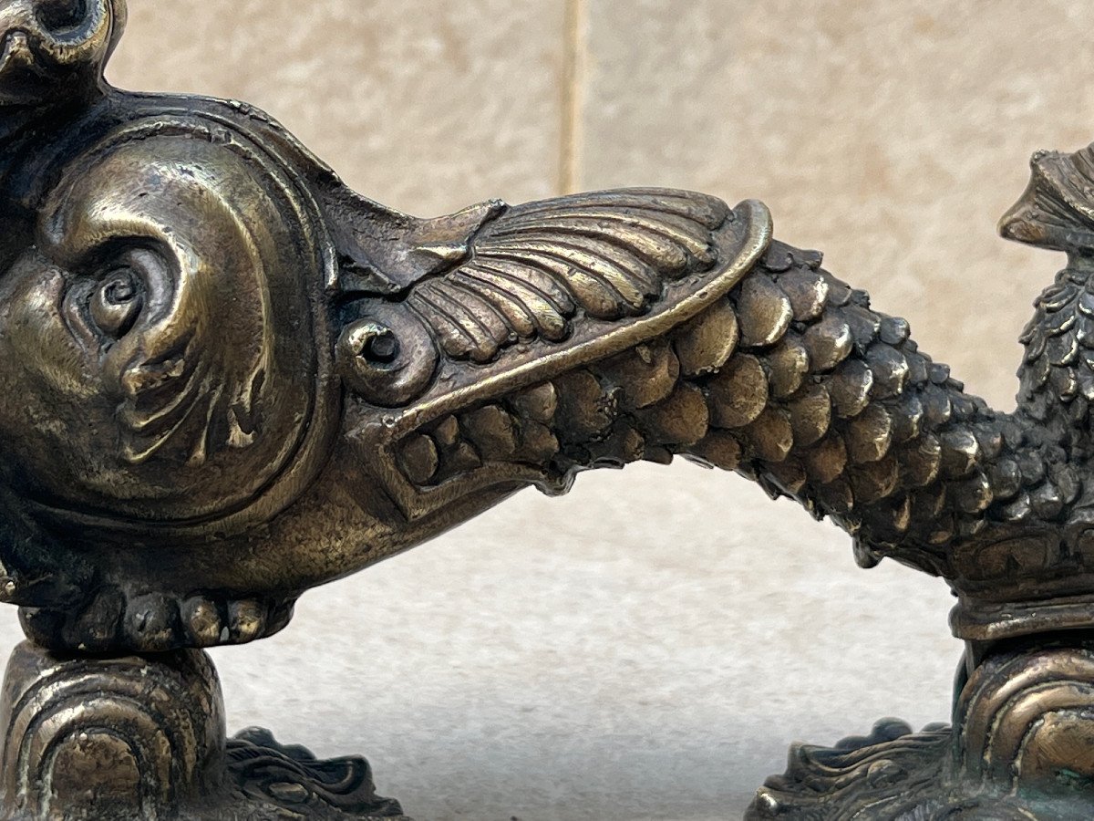 Door Knocker Model Dolphin In Bronze Foundry Mandalay 20th Century -photo-5