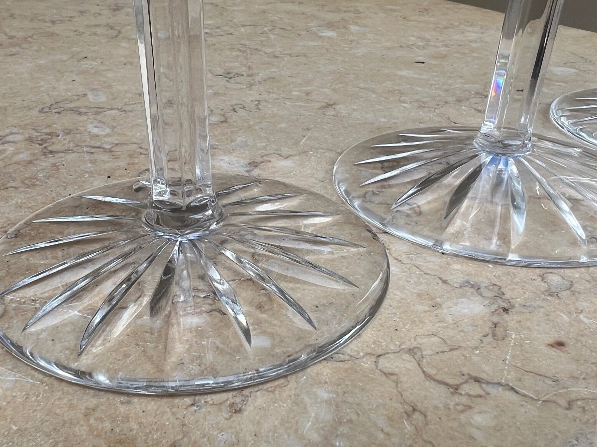 6 Verres De Couleur En Cristal  De Saint Louis -photo-6