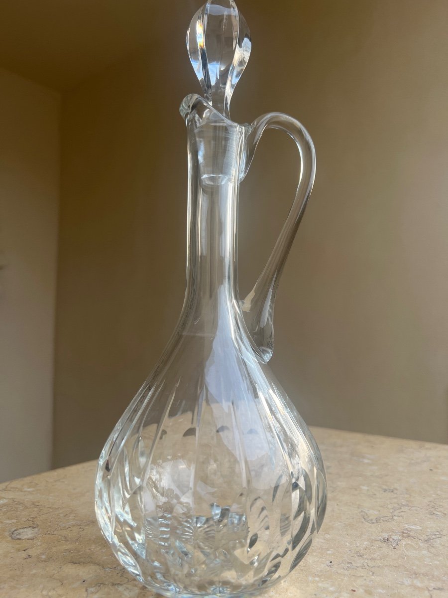 Carafe Aiguière En Cristal Estampillée Baccarat -photo-2