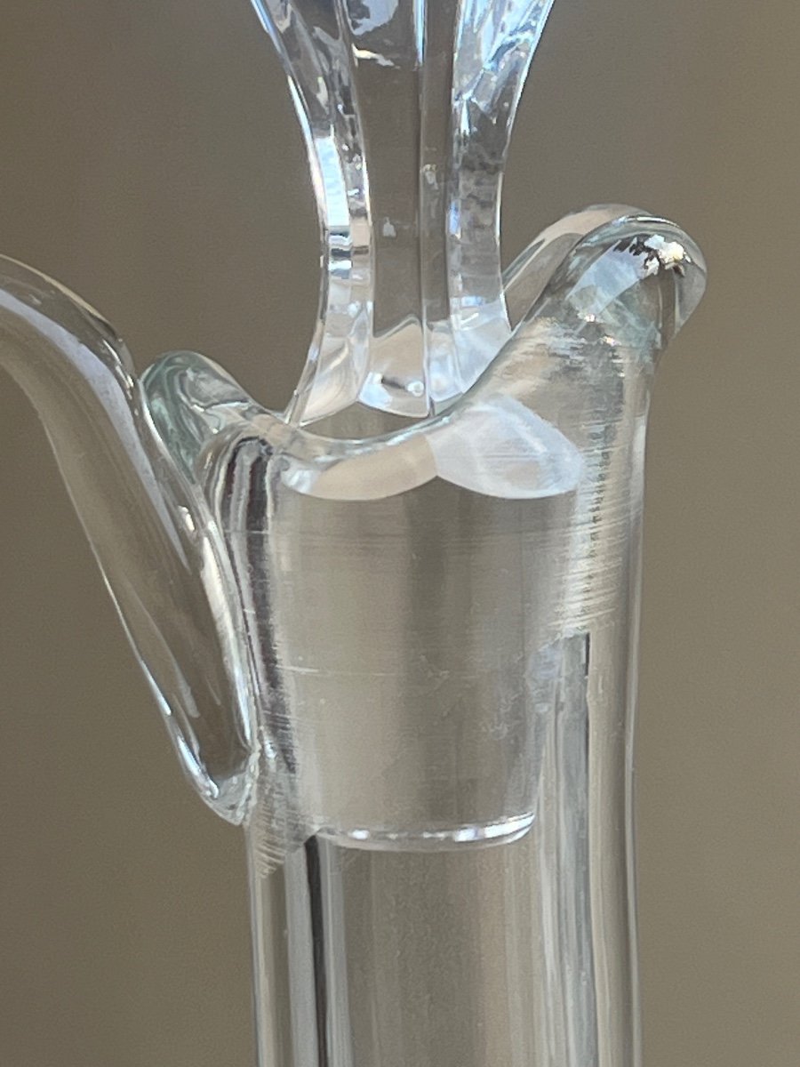 Carafe Aiguière En Cristal Estampillée Baccarat -photo-3