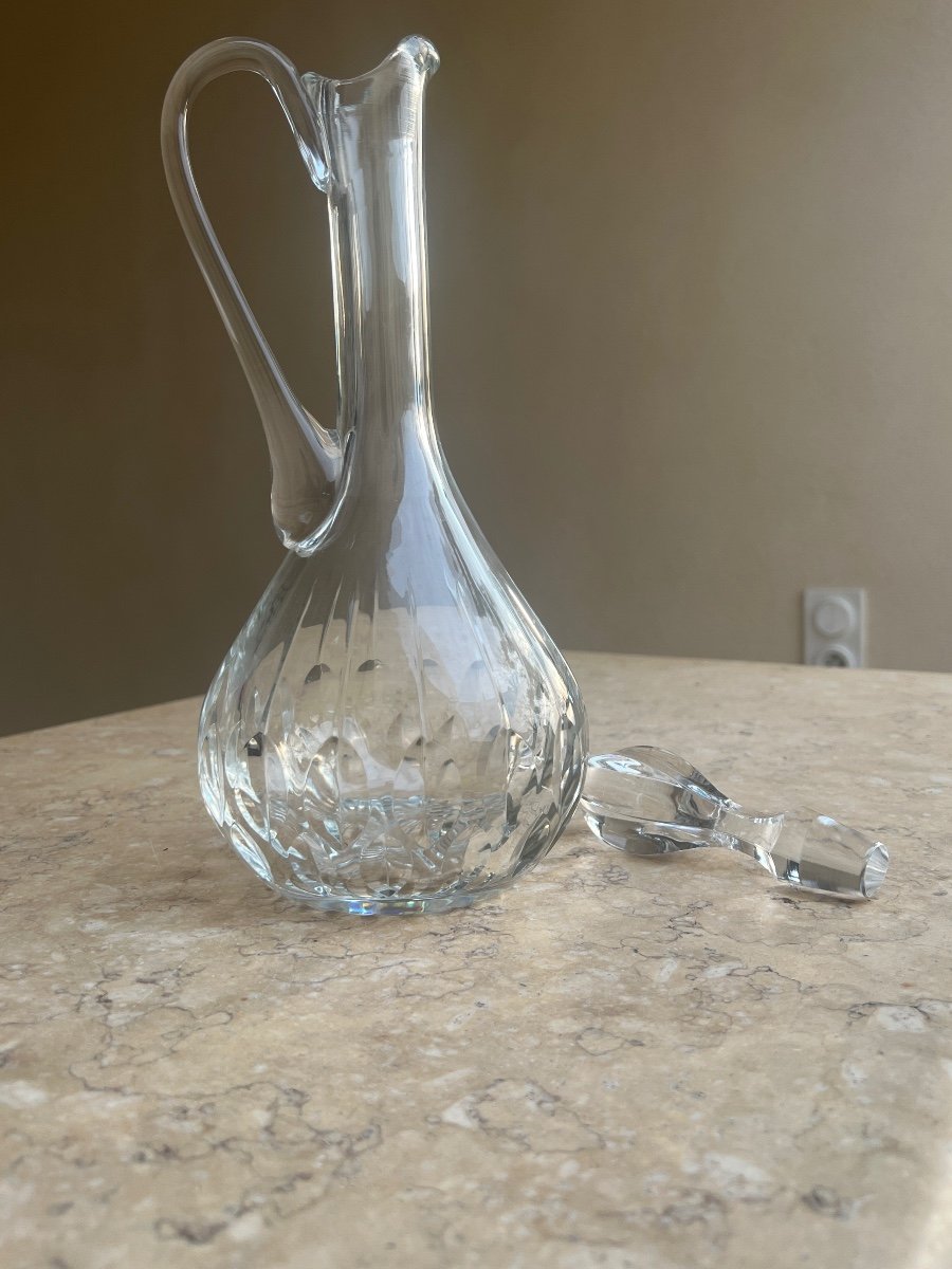 Carafe Aiguière En Cristal Estampillée Baccarat -photo-4