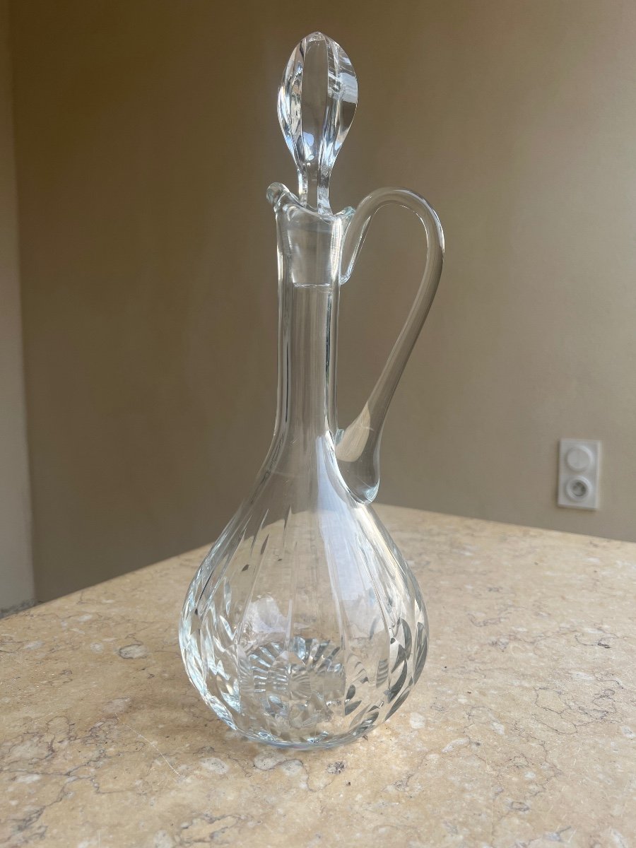 Carafe Aiguière En Cristal Estampillée Baccarat -photo-6