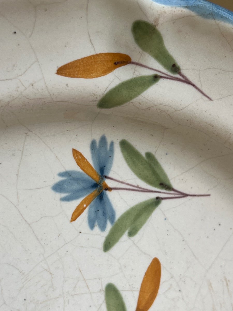 Assiette En Faïence Décor Fleurs 19 E Siècle -photo-4
