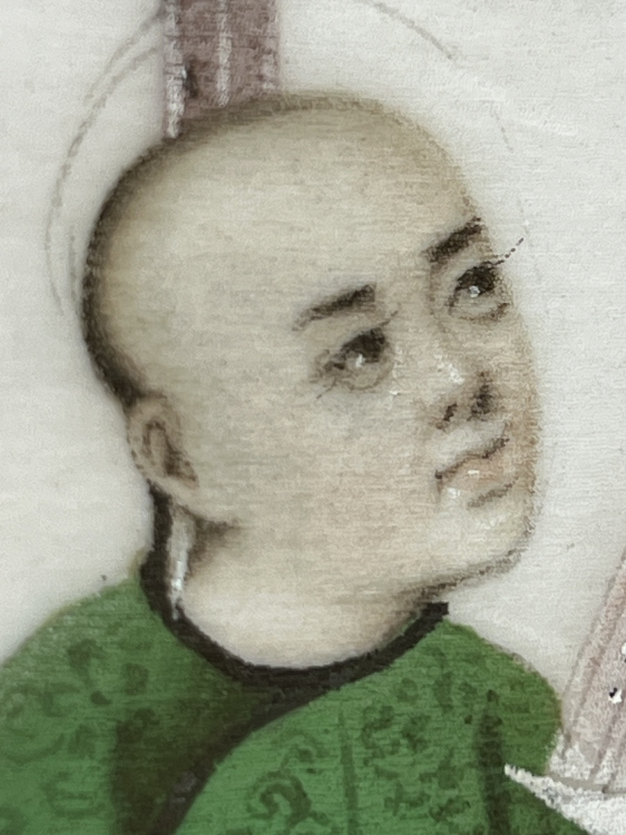 Dignitaire Peinture sur papier de riz milieu 19 e siècle Chine 