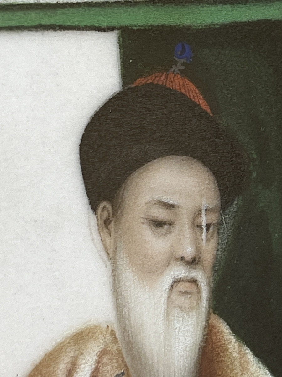 Peinture sur papier de riz fumerie d’opium milieu 19 e siècle Chine -photo-2