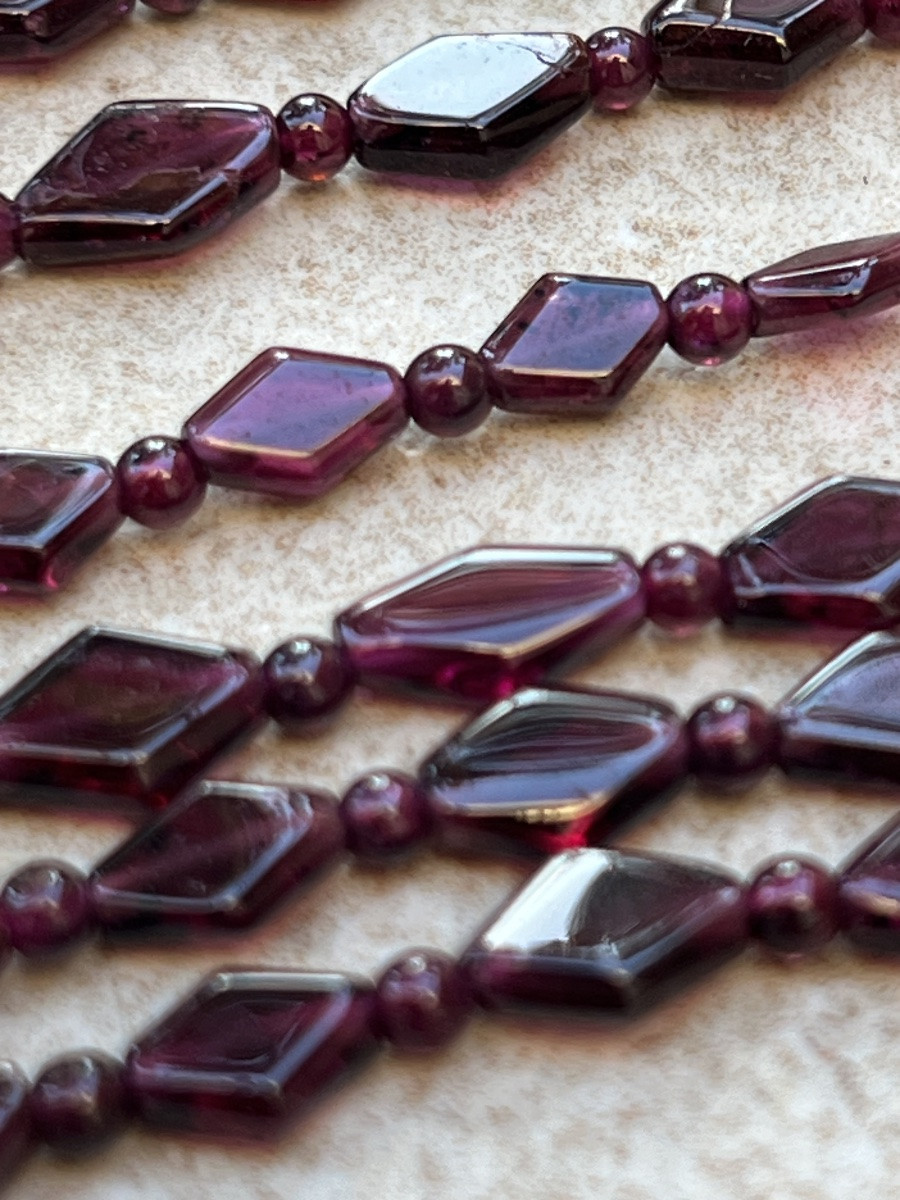 Multi-strand Garnet Bead Necklace From Rangoon, Burma -photo-5