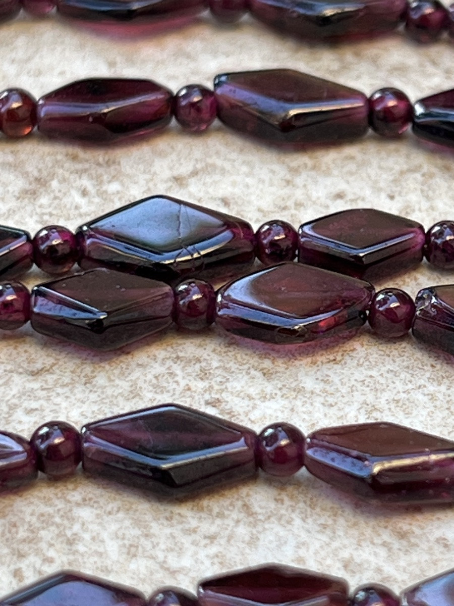 Multi-strand Garnet Bead Necklace From Rangoon, Burma -photo-6