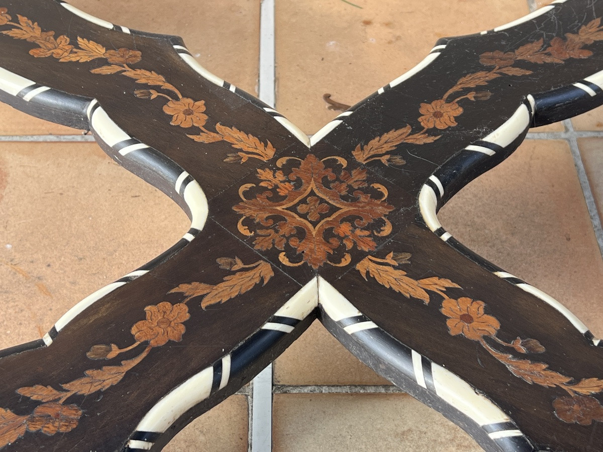 Bureau hollandais Napoléon III marqueterie de fleurs époque 19e siècle -photo-7