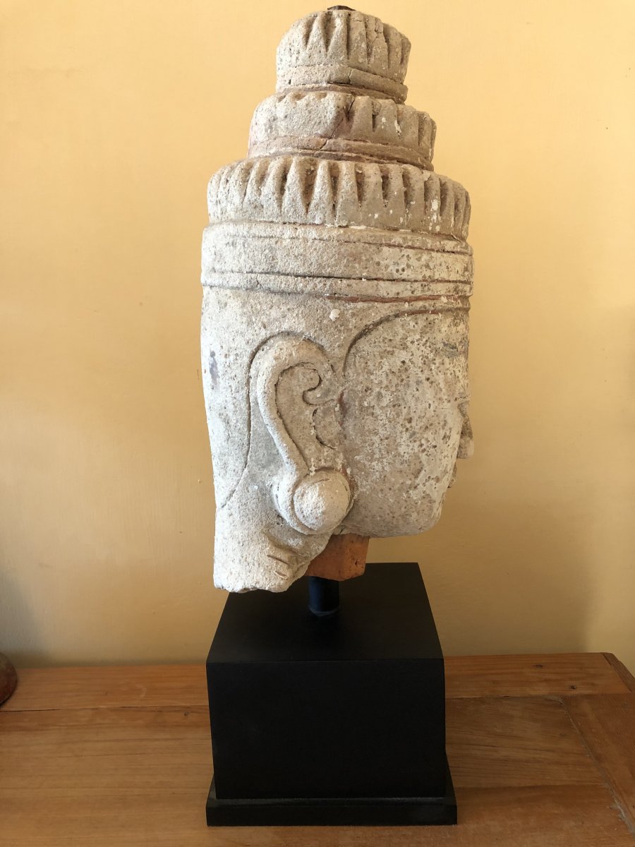 Tete De King Bouddha,  Birmanie , Royaume d'Ava , 16/17 é Siecle -photo-8