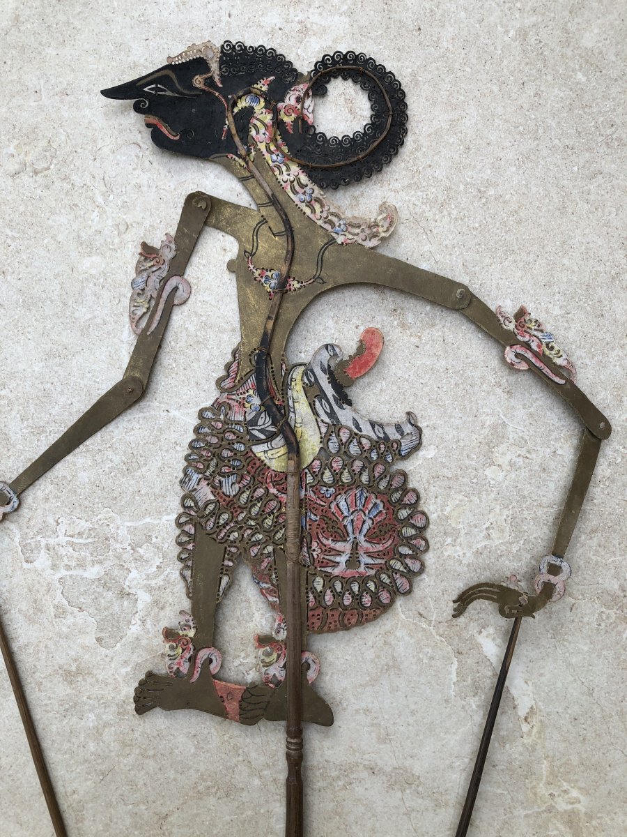 Theartre d'Ombre De Bali , Marionnette Cuir Decoupé , Bali Indonesie-photo-5