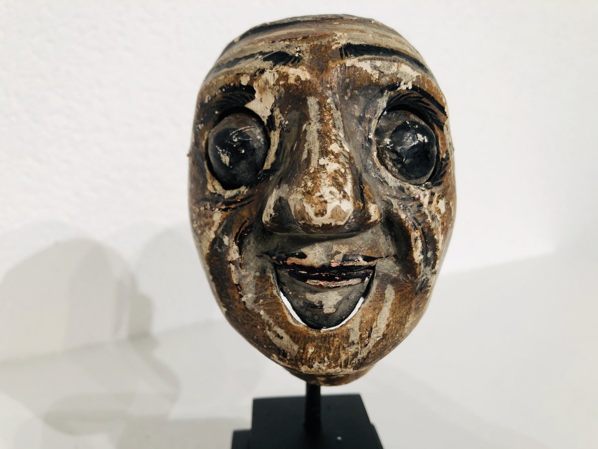 Burma Articulated Puppet Head 19 Th Century-photo-6