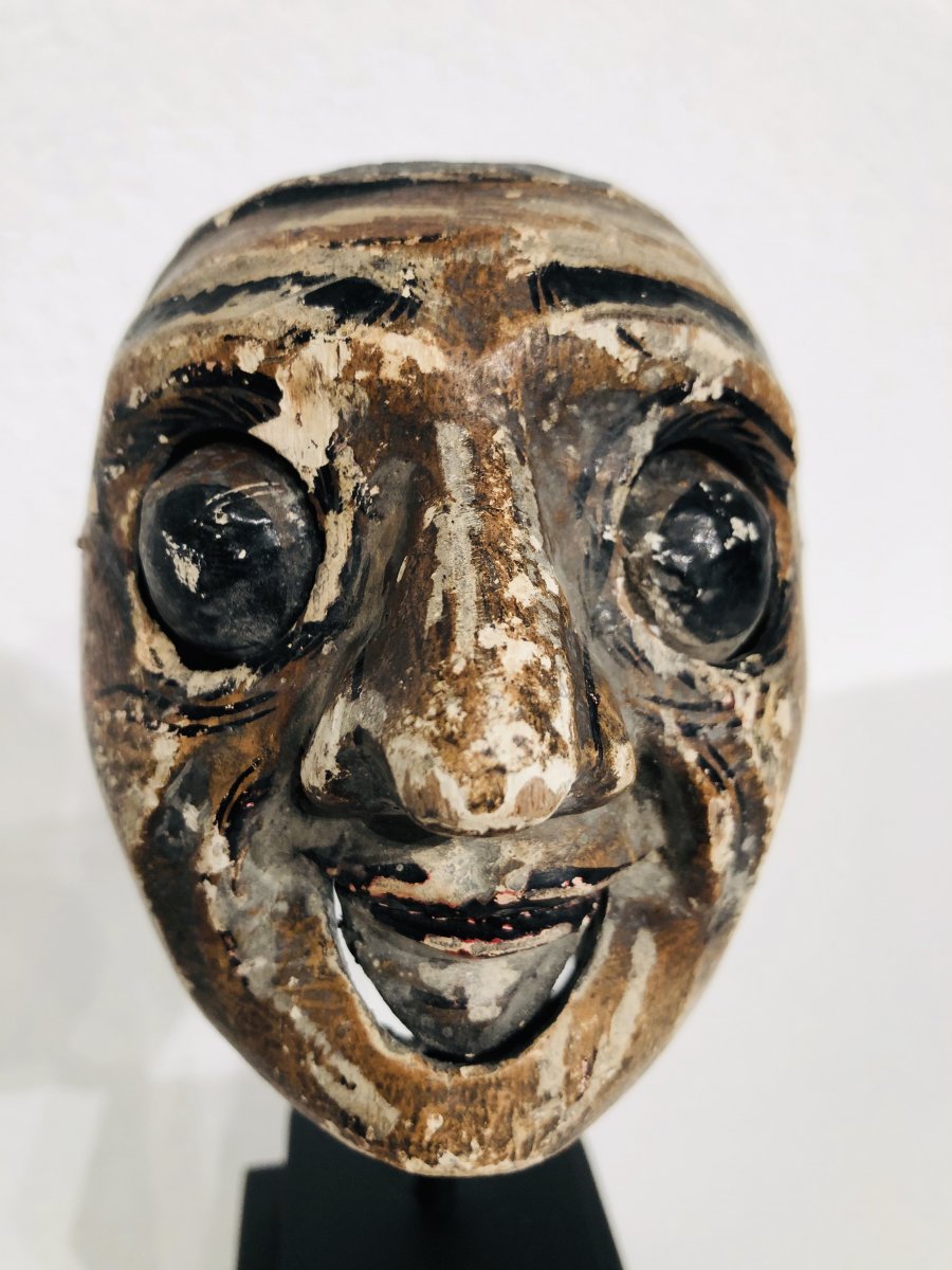 Burma Articulated Puppet Head 19 Th Century