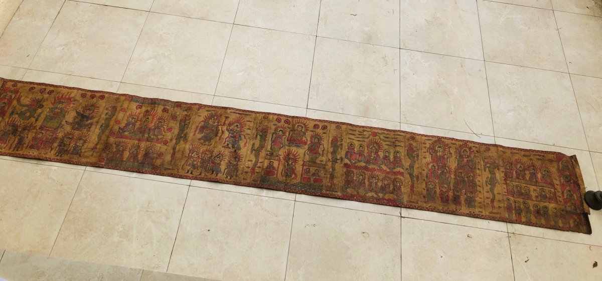 Long Roll Yao Ritual Painting On Burma Murier Paper-photo-3