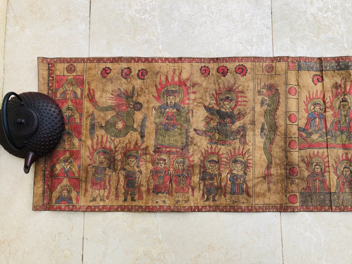 Long Roll Yao Ritual Painting On Burma Murier Paper-photo-1