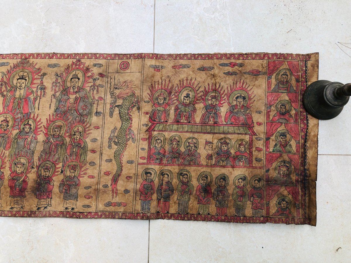Long Roll Yao Ritual Painting On Burma Murier Paper-photo-6