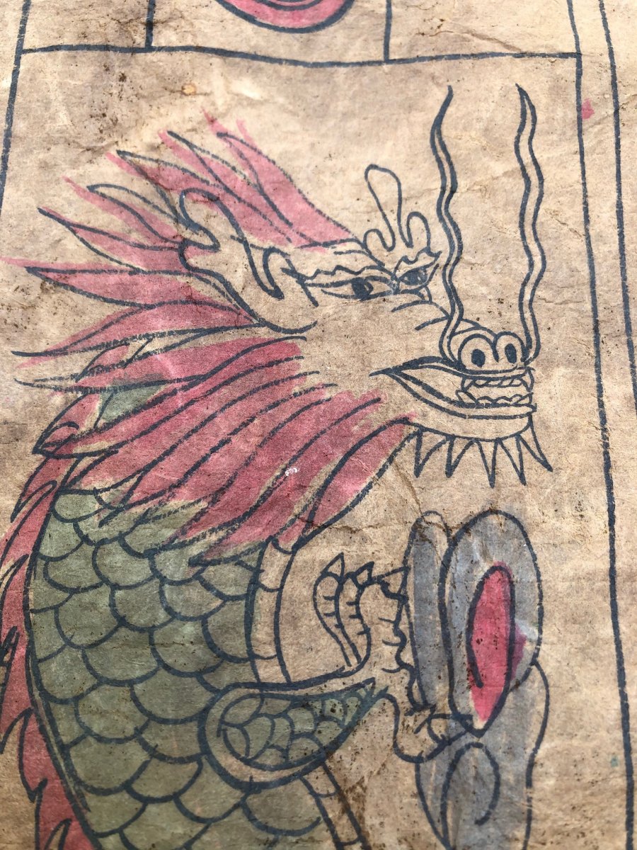 Long Roll Yao Ritual Painting On Burma Murier Paper-photo-7