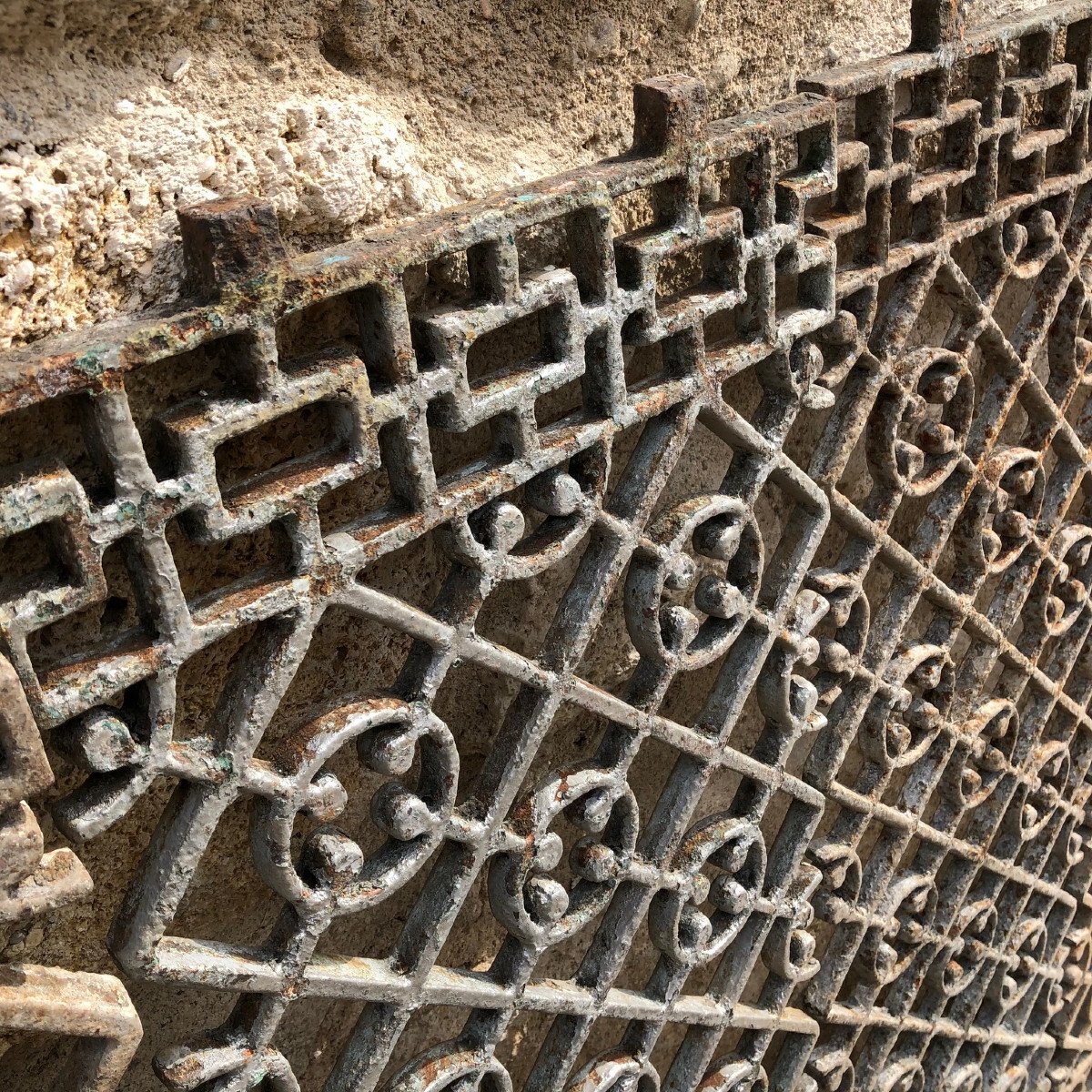 Cast Iron Grid For Balcony Of British Colonial House Burma-photo-7