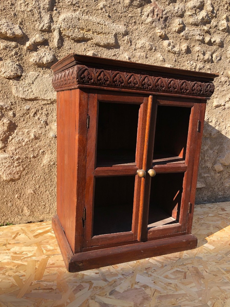 English Colonial Shelf Frieze Fleur De Lys Teak Burma-photo-8