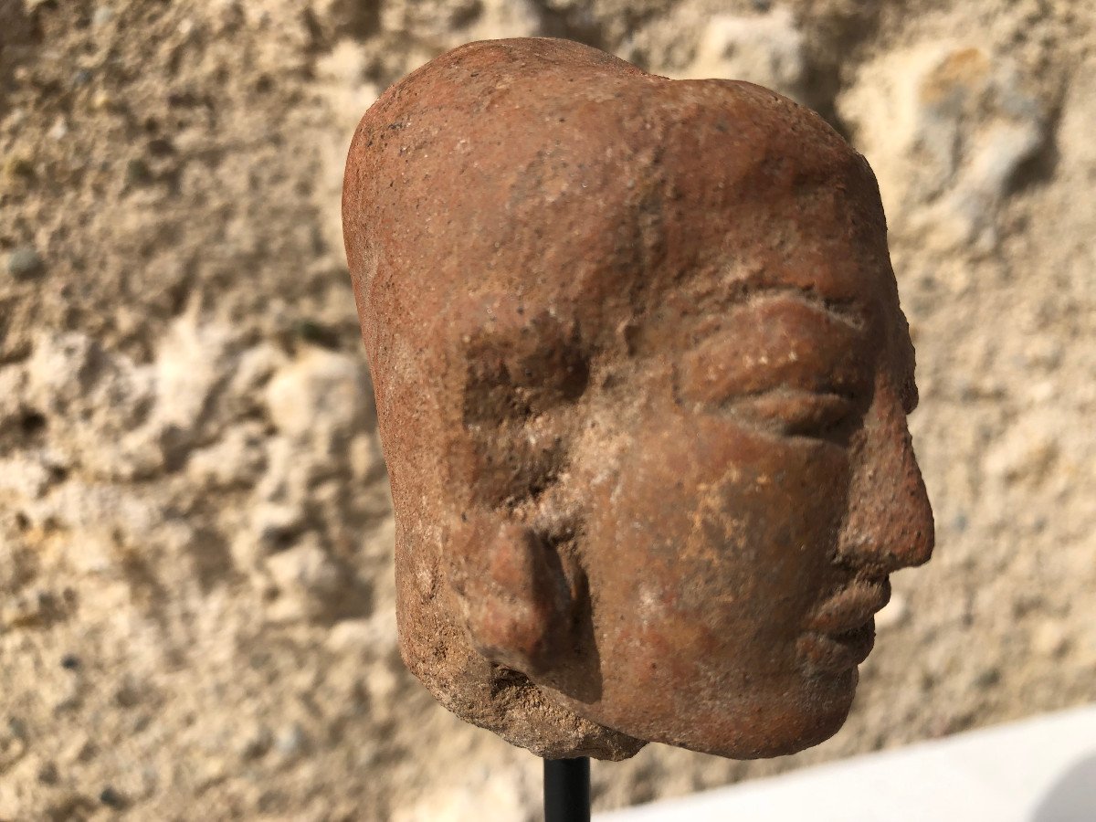 Head Of Woman Terracotta, Kingdom Majapahit, XIIIth / XVIth Century Indonesia.-photo-4