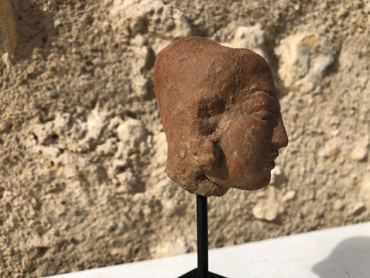 Head Of Woman Terracotta, Kingdom Majapahit, XIIIth / XVIth Century Indonesia.-photo-8