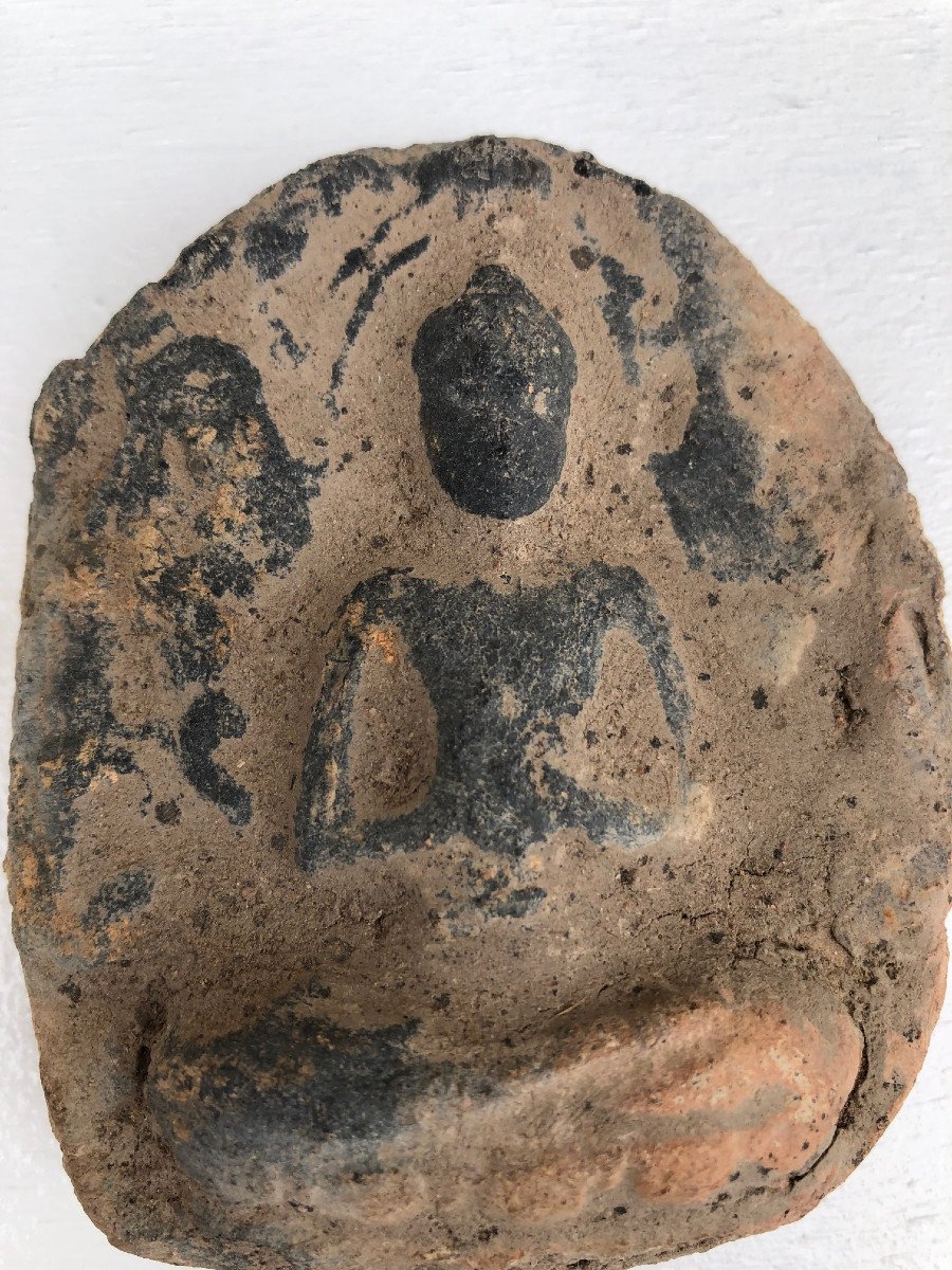 Buddhist Votive Amulet Terracotta Xth / XIIth Century Pagan Kingdom Burma-photo-3