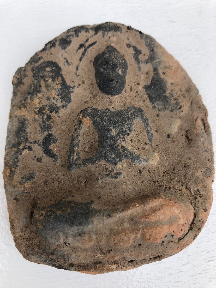 Buddhist Votive Amulet Terracotta Xth / XIIth Century Pagan Kingdom Burma-photo-4