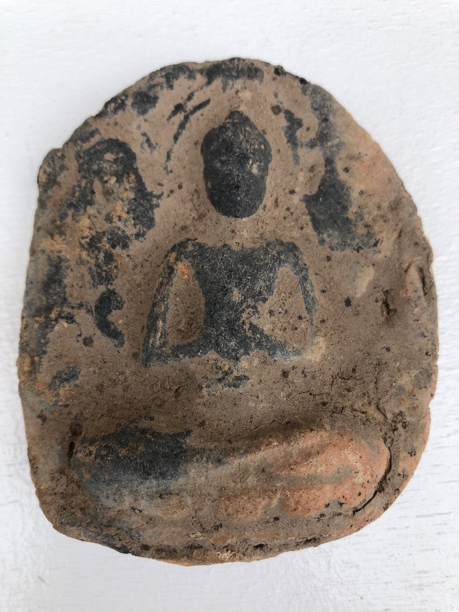 Buddhist Votive Amulet Terracotta Xth / XIIth Century Pagan Kingdom Burma