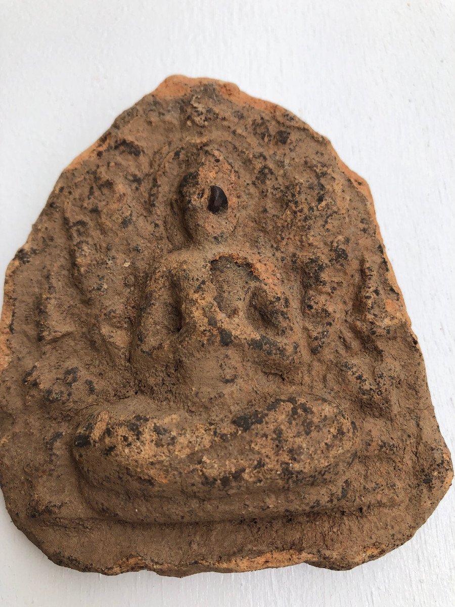 Buddhist Votive Amulet Terracotta Xth / XIIth Century Pagan Kingdom Burma-photo-5