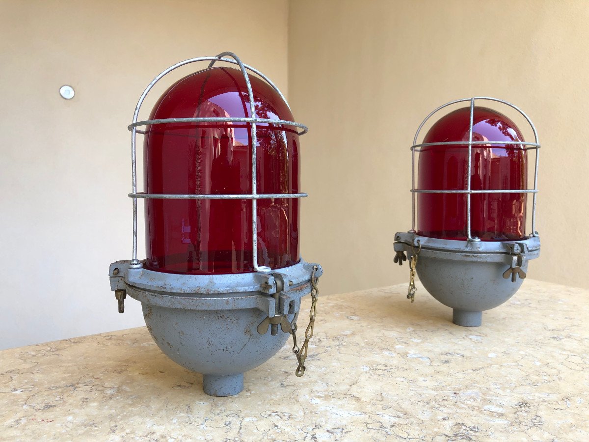 Pair Lantern Of English Colonial Boat Corridor XIXth Century, Rangoon, Burma-photo-2