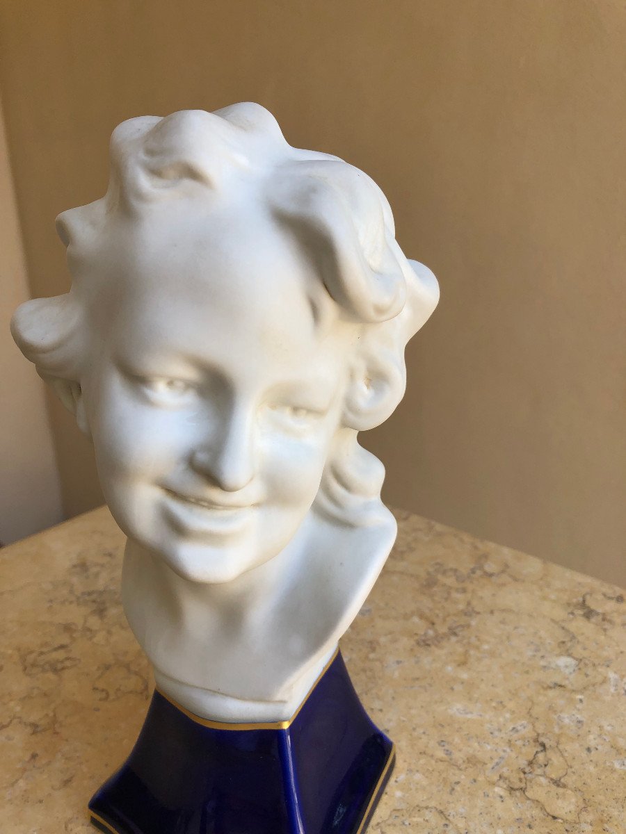 Biscuit Bust Young Woman Camille Tharaud, Limoges-photo-2