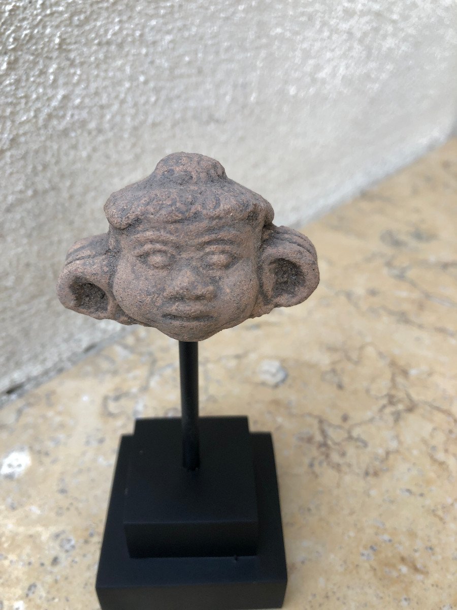 Head Terracotta Figure, Kingdom Of Majapahit, 13th / 16th Century Indonesia.-photo-5